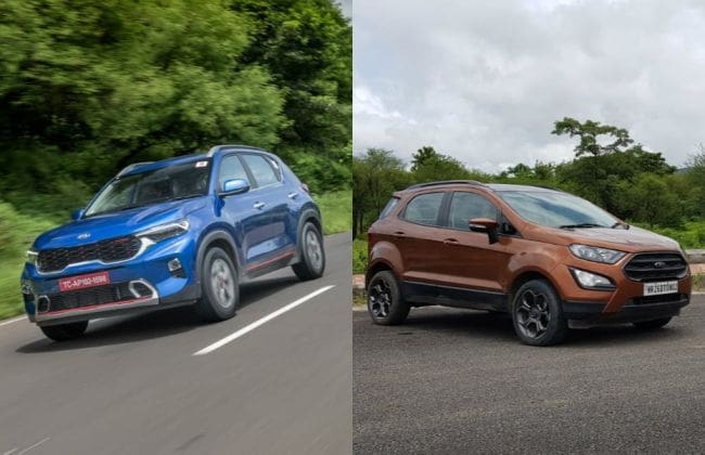 kia sonet vs ford ecoosport：哪个Sub-4M SUV购买？