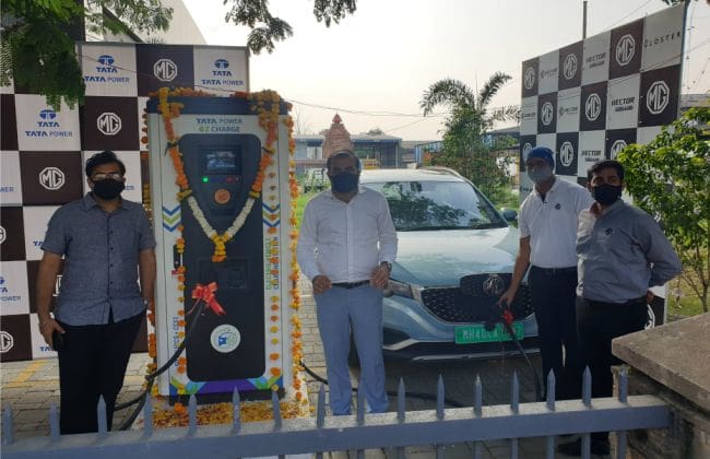第一个超级快速EV充电站在Nagpur设置为MG电机 - 塔塔动力伙伴关系的一部分