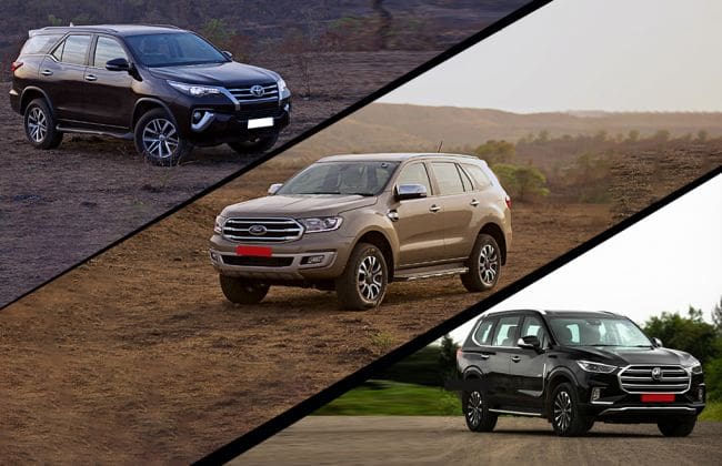 MG Gloster VS Ford Endeavor VS Toyota Fortuner：现实世界表现比较