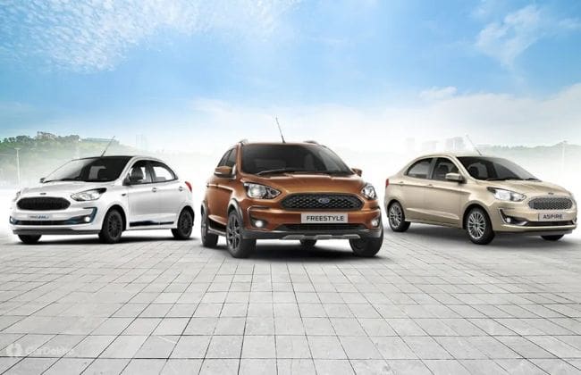 Ford Figo，Freestyle和Aspire Persies赢得了高达19,000卢比，Variants Rejigged