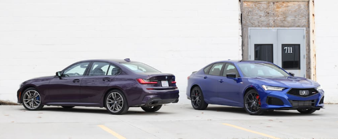 Acura TLX Type S 与 BMW M340i xDrive 的对比测试
